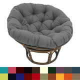 International Caravan Furniture Piece 42-Inch Rattan Papasan Chair with Solid Twill Cushion International Caravan