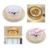 16"Woven Wicker Boho Light Fixtures Ceiling Mount, Hand-Woven Shade Flush Mount Ceiling Light, Farmhouse Rattan Ceiling Light Drum Shade, Flush Mount Chandelier for Bedrooom Nursery Restaurant OUKANING