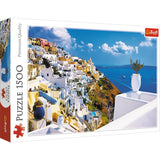 Trefl Santorini, Greece 1500 Piece Jigsaw Puzzle Red 33"x 23" Print, DIY Puzzle, Creative Fun, Classic Puzzle for Adults and Children from 12 Years Old Trefl