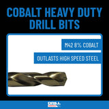 Drill America - D/A29J-CO-PC 29 Piece M42 Cobalt Drill Bit Set in Round Case (1/16" - 1/2" X 64ths), D/ACO Series Drill America