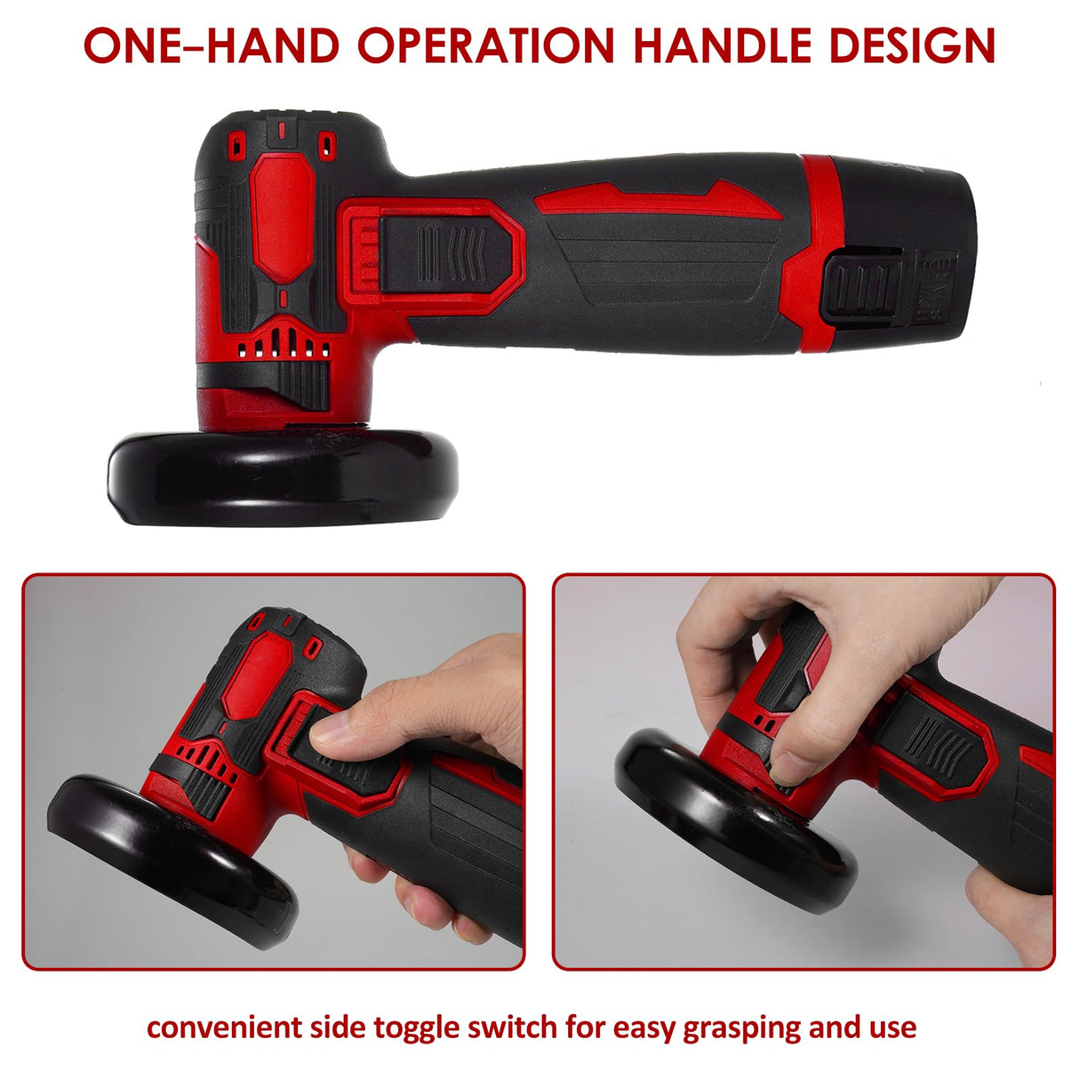 Aumotop Cordless Brushless Angle Grinder Kit, Grinding Disc 3in/76mm, 19500rpm Mini Lightweight Electric Grinding Tool Handheld Cutter with 2 PCS 12V1500mAh Batteries & 6PCS Cutting Discs Aumotop