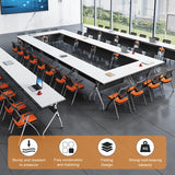 Conference Room Table,Foldable Meeting Tables Mobile Training Table,Flip Top Training Seminar Table,Modern Conference Room Table for Office Conference Room, 55 x 23.6X 29.5 inch (6 Pack) Lenyedr