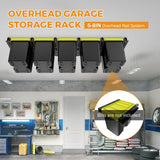 BEAMNOVA Overhead Garage Storage Rack, Heavy Duty Ceiling Storage System for Garages, Sheds, Storerooms Overhead Bin Storage (6 PCS, for 5 Bins) BEAMNOVA