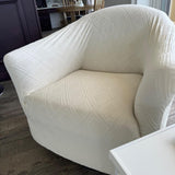 SearchI Waterproof Club Chair Slipcover Stretch Barrel Chair Covers Jacquard Tub Chair Slipcovers Spandex Armchair Sofa Cover Removable Couch Furniture Protector Arm Chair Cover for Living Room（Beige） SearchI