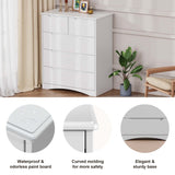 Gizoon 5 Drawers Chest, White Dresser for Dedroom with Embedded Handle, Sturdy Anti-Tripping Device, Chest of Drawers with Large Storage Capacity for Hallway, Office, Living Room Gizoon