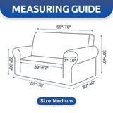 KEKUOU Stretch Loveseat Sofa Cover Slipcover,Couch Covers for 2 Cushion Couch Sofa (55"-79") Furniture Protector Sofa with Elastic Bottom for Kids,Dog. Jacquard Small Checked (Medium,Black) KEKUOU
