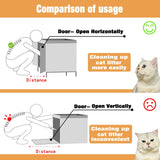 KUREEISE Cat Litter Box Enclosure; Cat Litter Box Enclosure Furniture with Cat Litter Mat;Handwoven Rattan Cat House with Metal Heightened Feet;30.3×18.3×28 Inches;Living Room, Bedroom-Natural KUREEISE