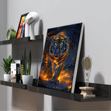 ATDMS Paint by Numbers Kit for Adults with Frame Tiger Paint by Number with Easel DIY Tiger Adult Paint by Number Kits Paint by Number Canvas for Gift Home Wall Decor 8x12 Inch ATDMS