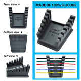 ZYRELYNX Upgraded Silicone Soldering Stand, Helping Hands Soldering Station, Soldering Wire Holder with 6 Slots - Third Hand Soldering Iron Stand for 32AWG to 12AWG Wires(Only Stand), Dark Grey, 1 Pcs ZYRELYNX