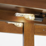 GPCRAC Curio Cabinet Lighted Curio Diapaly Cabinet Wooden Shelving Unit with Adjustable Shelves and Mirrored Back Panel, Tempered Glass Doors GPCRAC