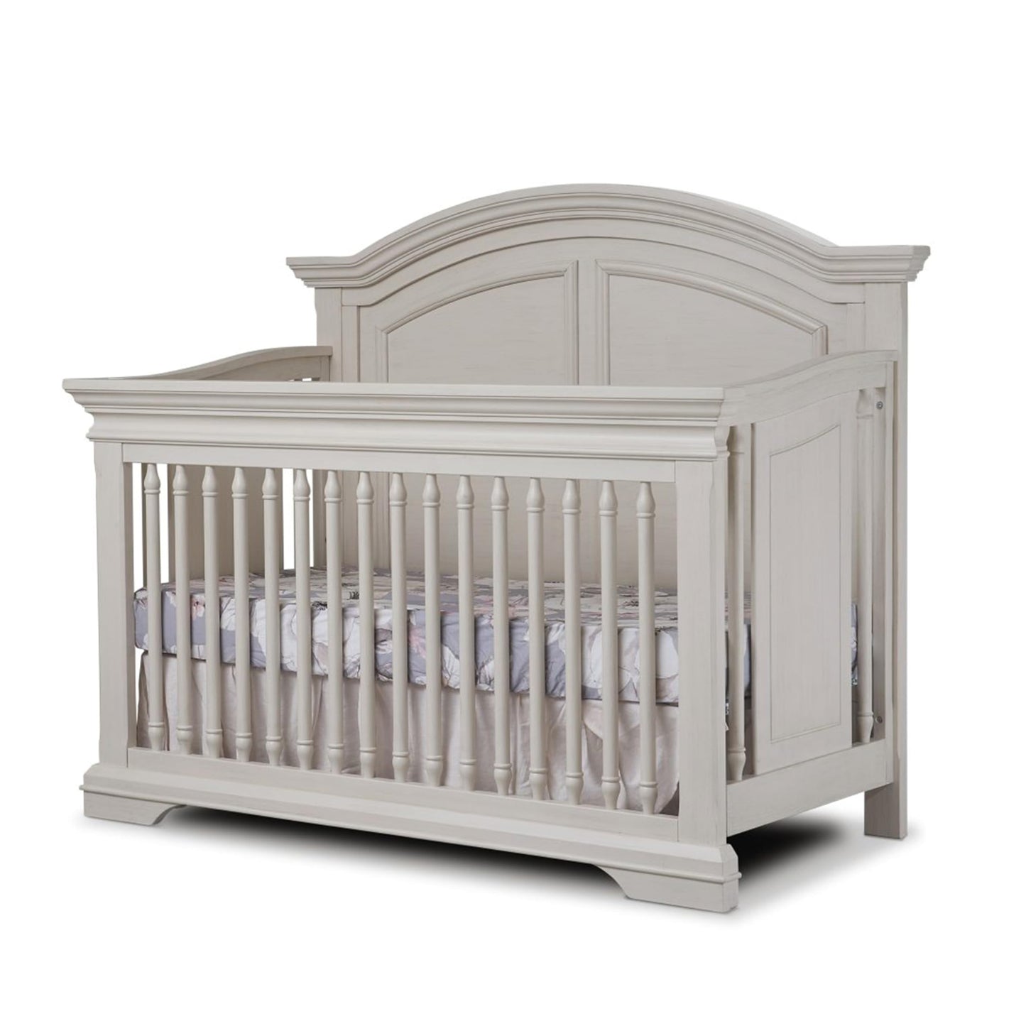 Sorelle Furniture High Arch Portofino Crib, Classic 4-in-1 Convertible Crib, Crib Made of Wood, Wooden Baby Bed, Toddler Bed, Child’s Daybed and Full-Size Bed, Nursery Furniture-Brushed Ivory - WoodArtSupply