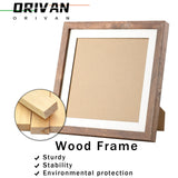 ORIVAN 10x10 Picture Frame Wood Display Picture 8x8 with Mat or 10x10 without Mat Distressed Brown Square Photo Frame for Wall and Tabletop Decoration ORIVAN