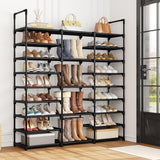 SUOERNUO Shoe Rack Storage Organizer Holds 50-55 Pairs Tall Shelf for Shoes Metal Freestanding Closet Black 9-Tier Non-Woven Dustproof SUOERNUO