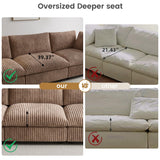 WJShome Cloud Couch Modular Sectional Sofa,118" Oversized U Shaped Couch with Ottoman,5 Seater Convertible Sofa,Comfy Plush Couches for Living Room,Covers Washable&Replaceable (Brown) WJShome