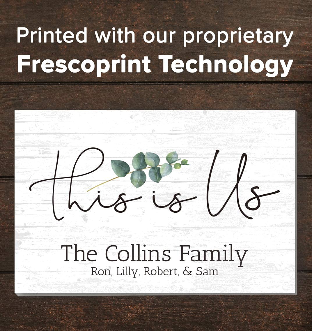 This is Us Sign Solid Wood Personalized Family Farmhouse Decor Wall Art - 16.5” x 10.5” Broad Bay