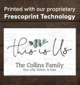 This is Us Sign Solid Wood Personalized Family Farmhouse Decor Wall Art - 16.5” x 10.5” Broad Bay