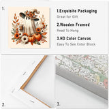 VIGEGU Fall Ghost Paint by Numbers Kit for Adults with Framed,Thanksgiving Paint by Number DIY Acrylic Adult Paint by Number Kits for Wall Decor 10x10in VIGEGU