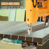 18GA Cordless Brad Nailer for Dewalt 20V MAX Battery, 2-in-1 Electric Nail Gun/Staple Gun, with 1000pcs Nails and 500pcs Staples, for Upholstery Woodworking, Tool Only (Yellow) Yuqutum