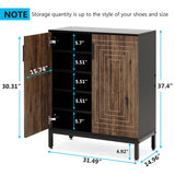LITTLE TREE Shoe Cabinet with Doors, 20 Pairs Entryway Shoe Storage Cabinet Modern Storage Organizer for Closet, Living Room, Bedroom (Brown/Black) LITTLE TREE