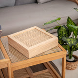 Unfinished Wooden Box with 8 Compartments for Crafts, Organizing, Storage and DIY, Unpainted Wooden Storage Box 13" x 13" x 3" in (16 Compartments) JJSQYLAN