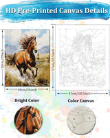 TOCARE Horse Paint by Numbers Kit for Adults,Acrylic Adult Paint by Number Canvas Running Horse,16x20inch Adults' Paint-by-Number Kits TOCARE
