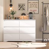 INTERGREAT White Dresser for Bedroom, Modern 6 Drawer Dresser for Closet，Wood Dressers with Deep Drawers for Kids Bedroom,Chest of Drawers for Bedroom,Living Room,Entryway，Nursery INTERGREAT