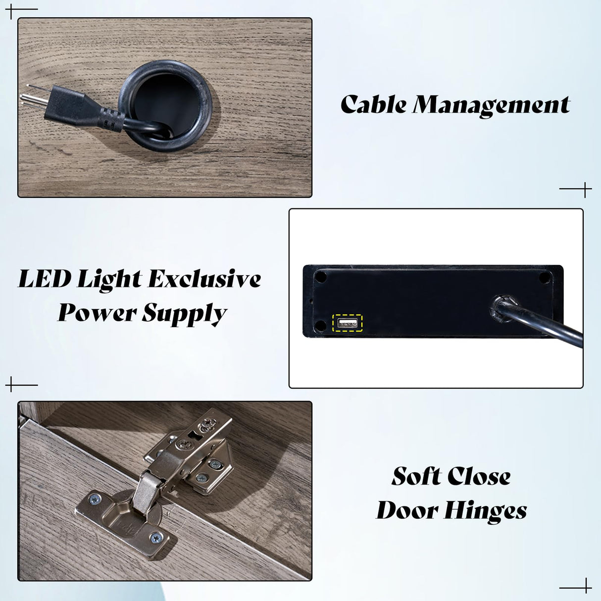 AMERLIFE 70" Floating TV Stand with LED Lights and Power Outlet, High Gloss Wooden Texture Wall Mounted Media Console Entertainment Center for TVs Up to 80", Grey AMERLIFE