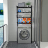 Hodonas Over Toilet Bathroom Organizer, 4-Tier Over The Toilet Storage Shelf Bathroom Shelves, Above Toilet Storage Rack Bathroom Space Saver, Black Hodonas