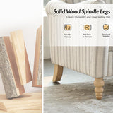 HULALA HOME 50.5" Loveseat Sofa with Stripe Pattern, 2 Seater Farmhouse Sofa with Rolled Wide Armrests and Rubber Wood Legs, Comfy Upholstered Small Couch for Living Room Bedroom, Stripe HULALA HOME