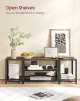 VASAGLE Modern TV Stand for TVs up to 65 Inches, 3-Tier Entertainment Center, Industrial TV Console Table with Open Storage Shelves, for Living Room, Bedroom, Rustic Brown and Black ULTV097B01 VASAGLE