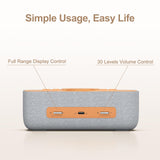 REACHER Sound Machine Alarm Clock with Magnetic Wireless Charging for iPhone, 15W Fast Wireless Charger Alarm Clocks White Noise Machine for Sleeping, Dimmable Display for Bedrooms-Wood Grain REACHER