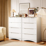 Bealife 5 Drawer Dresser，Dresser for Bedroom with Anti-Tripping Device and Embedded Handles for Home, Dressers & Chests of Drawers with Large Storage Capacity (White) Bealife