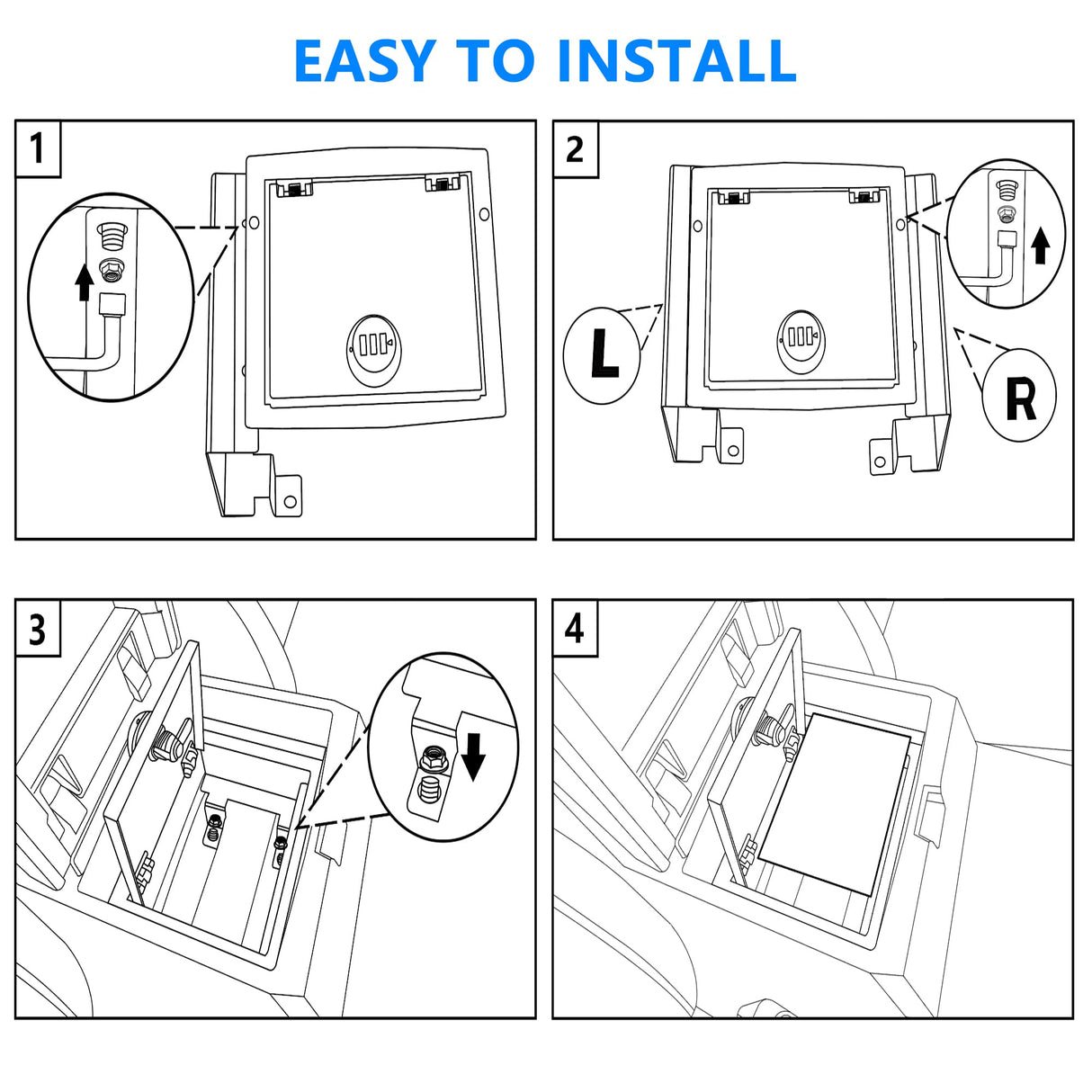 West-xingzhe Center Console Lock Safe Box Compatible with Toyota Tacoma 2024 2025+ Accessories Center Console Gun Safe High Security Armrest Lock Box with 3 Digit Combination Lock with Key West-xingzhe