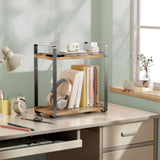 Delamu 2-Tier Bathroom Counter Organizer, Wood Vanity Organizer Countertop for Skincare & Makeup, Multi-Purpose Vanity Bathroom Shelf for Coffee Station Kitchen Storage and Organization Delamu