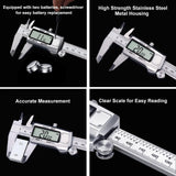 Kynup Digital Caliper, Caliper Measuring Tool, Micrometer Dial Vernier Caliper Digital, Full Turn Off, Stainless Steel, Switch from Inch Metric Fraction (6Inch/150MM) Kynup
