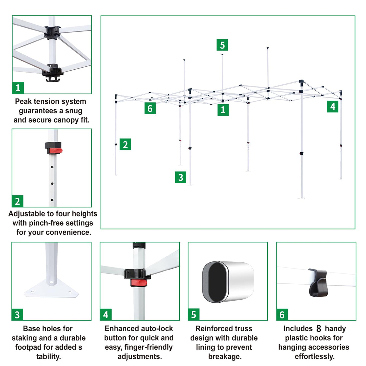 CROWN SHADES 10x20 Pop Up Canopy Tent, Thicken Frame Commercial Heavy Duty Tent, Silver-Coated with 4 Sidewalls 8 Stakes & 4 Sandbags & 4 Ropes, Outdoor Canopies for Events, Parties, Blue CROWN SHADES