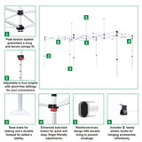 CROWN SHADES 10x20 Pop Up Canopy Tent, Thicken Frame Commercial Heavy Duty Tent, Silver-Coated with 4 Sidewalls 8 Stakes & 4 Sandbags & 4 Ropes, Outdoor Canopies for Events, Parties, Blue CROWN SHADES
