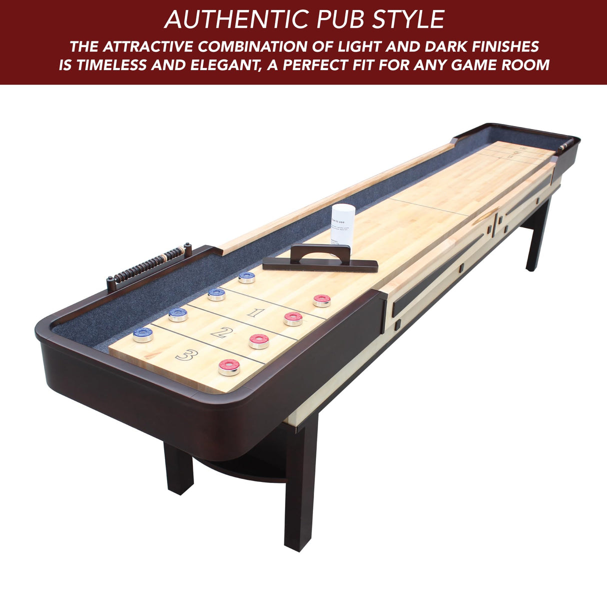 Merlot 12' Shuffleboard Table - Espresso Hathaway