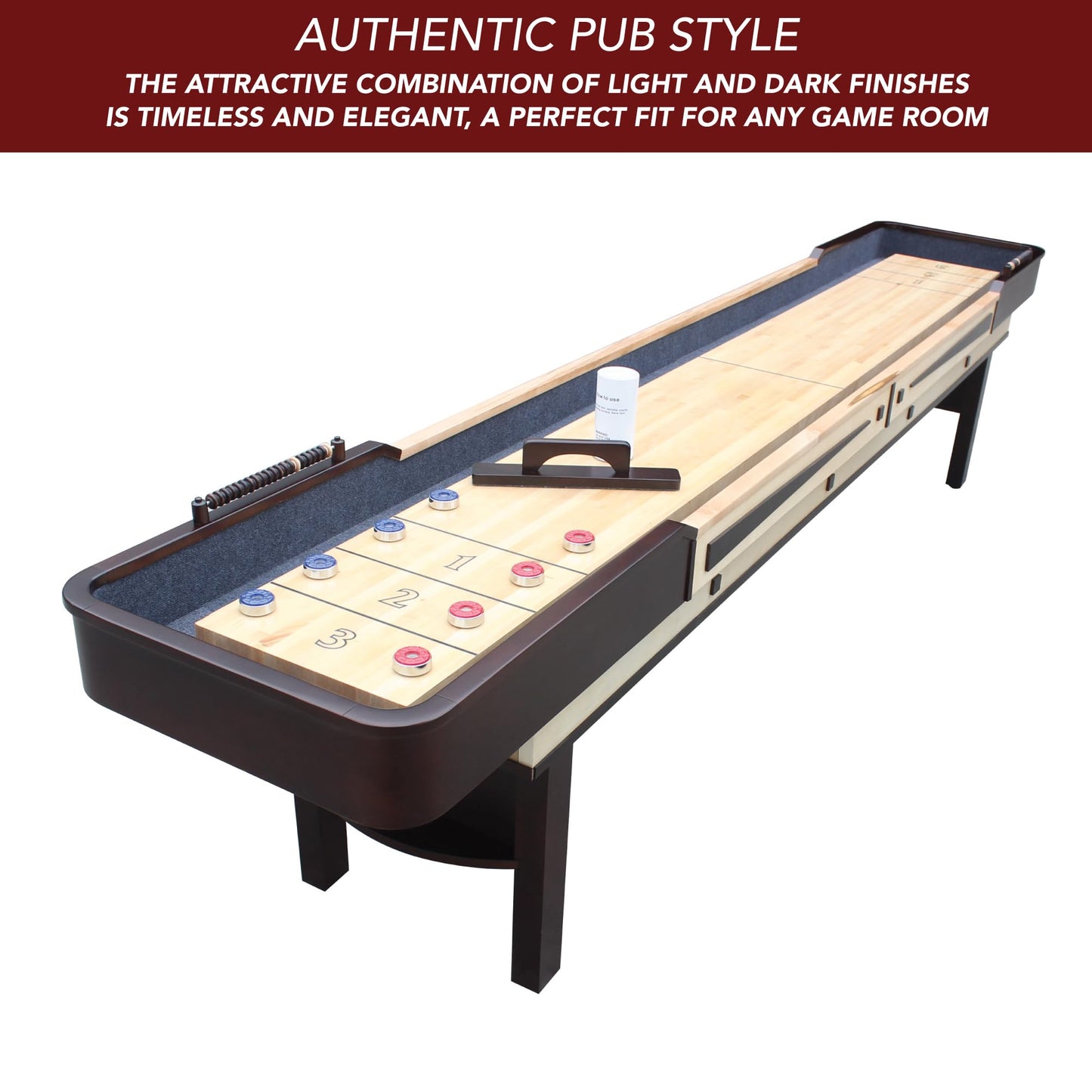 Merlot 12' Shuffleboard Table - Espresso - WoodArtSupply