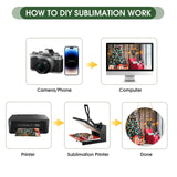 Ickimee 10 Pcs 12" Round Sublimation Door Hanger Blanks, Unfinished Metal Aluminum Circle Blanks for Sublimation Printing, Christmas Wall Hanging Ornaments, Welcome Door Sign with Rope for Heat Press Ickimee