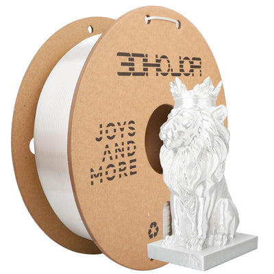 Silk PLA Filament 1.75mm, PLA Filament 1.75mm Silk Shiny 3D Printer Filament, 1kg Cardboard Spool (2.2lbs), Dimensional Accuracy +/- 0.03 mm, Fit Most FDM Printer（White）