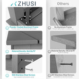 ZHUSI Patio Table and Chairs Set,HDPE Outdoor Dining Set with Umbrella Hole for Backyard, Poolside, Porch,All Weather,Grey ZHUSI