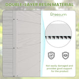 Greesum 6×4FT Plastic Outdoor Storage Shed with Floor, Resin Storaged Sheds with Lockable Double Door, Window & Vents, All-Weather Tool Sheds for Garden, Backyard, Patio, Light Gray Greesum