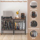 Vinyl Record Storage,Record Player Cabinet,Record Player Stand with Vinyl Storage,Up to 200 Albums,Stereo Cabinet for Living Room,Bedroom,Brown SANXUO