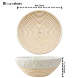 SNAILDIGIT Banneton Bread Proofing Basket Set of 2: 9 Inch Round Sourdough Proofing Bowls for Artisan Bread Making for Professionals and Home Bakers SnailDigit