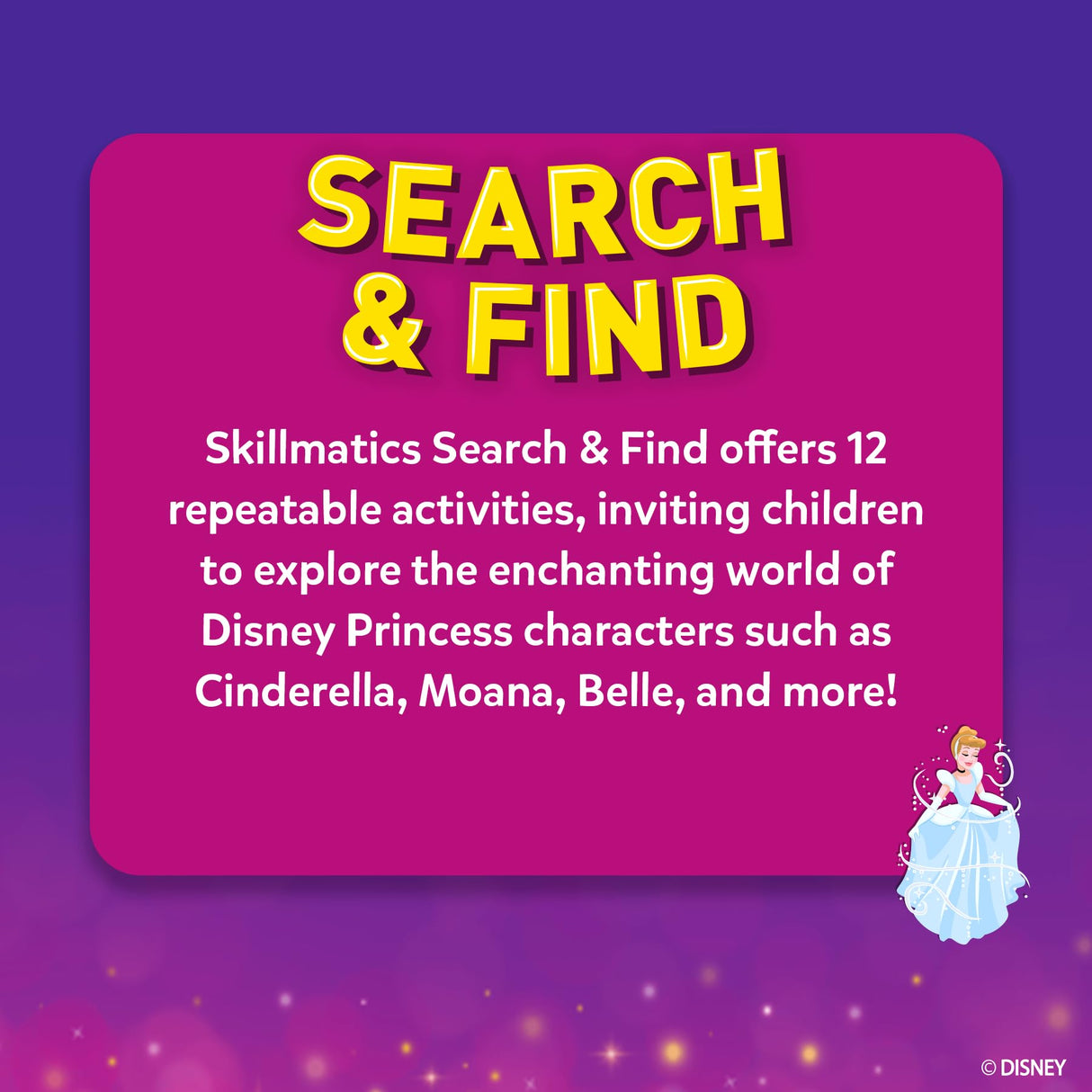 Skillmatics Search and Find Disney Princess Educational Game - Reusable Preschool Learning Activities, Perfect for Toddlers & Kids Who Love Toys, Art & Crafts, Gifts for Boys & Girls Ages 3, 4, 5, 6 Skillmatics