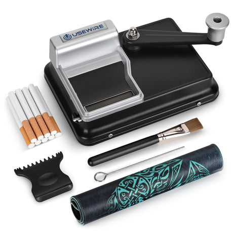 USEWIRE Cigarette Rolling Machine, Manual Tobacco Rolling Machine, Portable Home Cigarette Injector, Suitable for 0.31 inch/8 mm Diameter Pipes and Most Cigarette Tubes, Perfect Holiday Gift Usewire