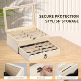 AUTOARK Pine Wood 16 Piece Eyeglasses Storage and Sunglass Glasses Display Drawer Lockable Case Organizer,DIY Colors,AW-187 AUTOARK