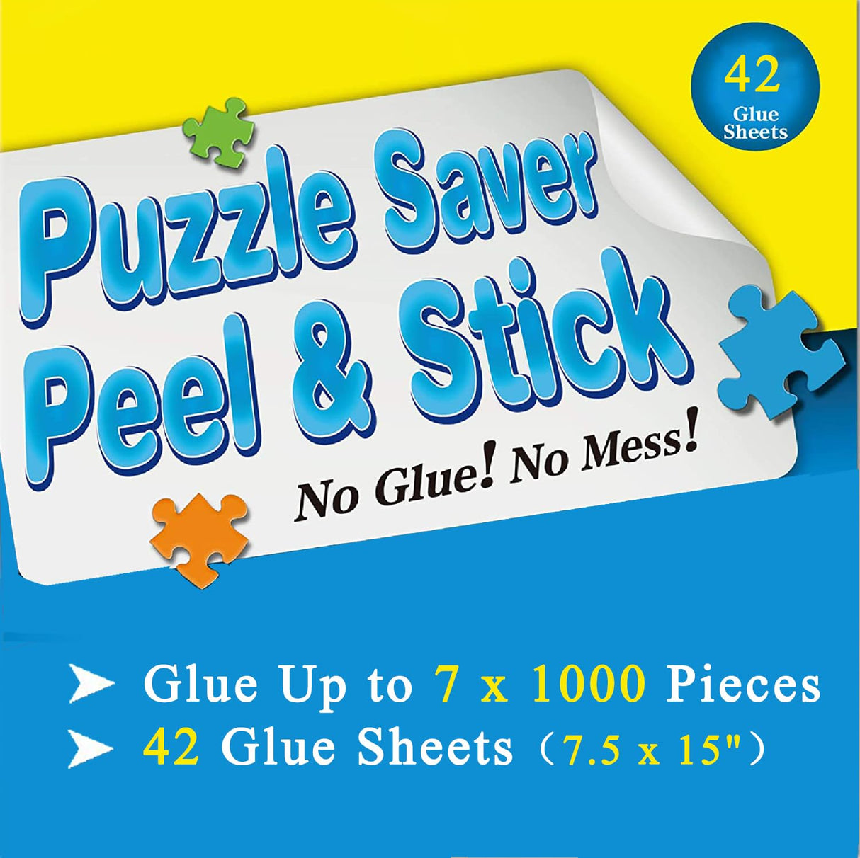 Puzzle Glue Sheets for 7 X 1000 Puzzles 42 Puzzel Saver Sheets Peel and Stick Puzzle Saver Puzzle Accessories with 14 Adhesive Hangers & 1 Scraper dgudgu