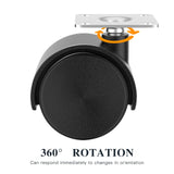 2 Inch Casters Set of 4, Plastic Wheels for Furniture, Plate Swivel Nylon Castor Wheels for Carts, Furniture, Planter, Baby Bed, Kitchen, Drawers, Cabinet, Table (with Stainless Steel Screws) ANDUTEES